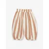 Organic Zoo Red White Stripes Sienna Stripe-print Cotton Resort Trousers 6 Months - 5 In Nude