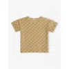 Organic Zoo Sand Dusky Checkerboard-print Cotton-terry T-shirt 0-4