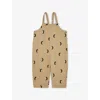 Organic Zoo Dusky Midnight Printed Dungarees 1-4 Years Sand/moon Print In Brown