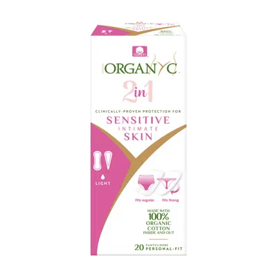 Organyc 100% Certified Organic Cotton 2 In 1 Panty Liners, Light Flow In Transparent