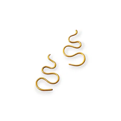 Oriaku Studio Women's Kamba Earrings - Gold Plated - Large Design - Handcrafted In Kenya