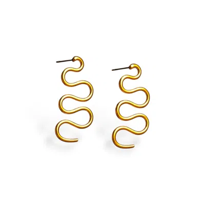 Oriaku Studio Women's Kamba Earrings - Gold Plated - Small Design - Handcrafted In Kenya