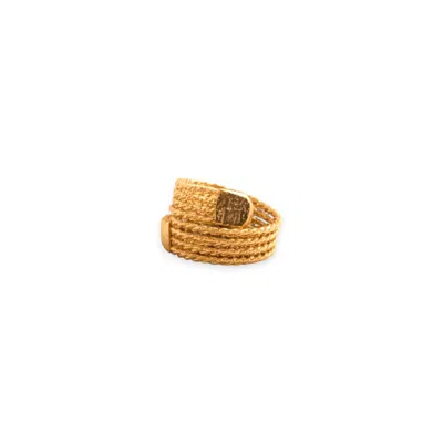 Oriaku Studio Women's Kunda Ring - Gold Plated Braided Ring - Handcrafted In Senegal - West Africa