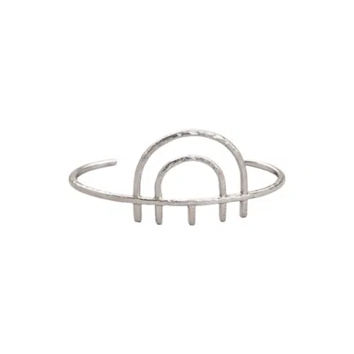 Oriaku Studio Women's Oru Bracelet - Silver Plated - Hammered Design - Handcrafted In Senegal West Africa