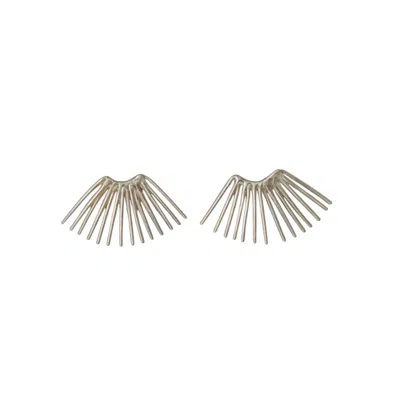 Oriaku Studio Women's Wari Sunrays Brass Earrings - Silver In Gold