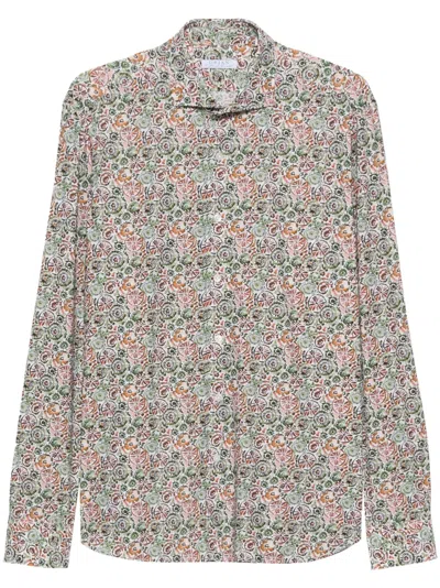 Orian Abstract-pattern Long-sleeve Shirt In Green