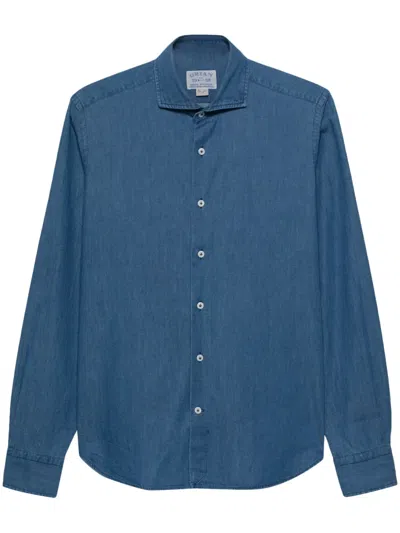 Orian Chambray Cotton Shirt In Blue