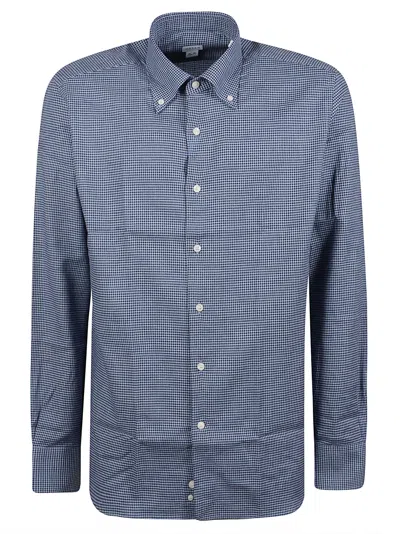 Orian Checkered Slim-fit Long Sleeve Formal Shirt In Blue