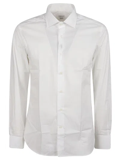 Orian Cotton-blend Long Sleeve Slim Casual Shirt In White