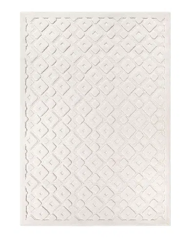 Orian Crochet Diamond Park Area Rug, 7'10 X 10'10 In Off/white