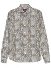 Orian Floral Print Shirt In Grey