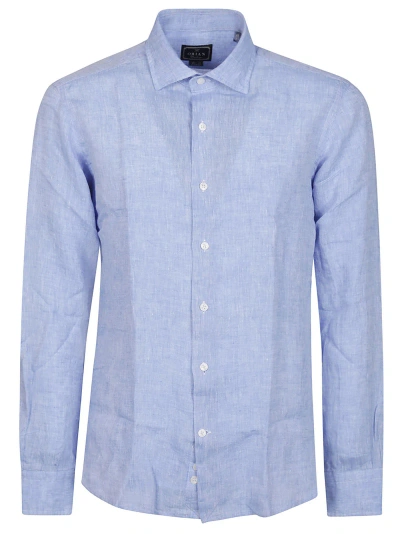 Orian Long Sleeve Slim Shirt In Azzurro