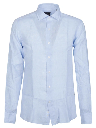 Orian Long Sleeve Slim Shirt In Azzurro