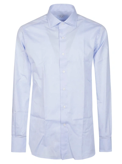 Orian Long Sleeve Slim Shirt In Azzurro