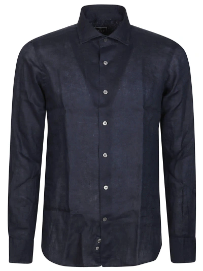 Orian Long Sleeve Slim Shirt In Blu