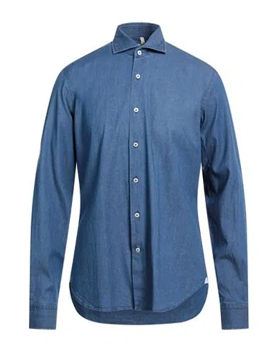 Orian Man Denim Shirt Blue Size 17 ½ Cotton, Elastane