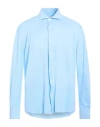 Orian Man Shirt Azure Size 16 ½ Polyamide, Elastane In Blue