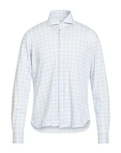 Orian Man Shirt Blue Size 15 Cotton, Elastane In White