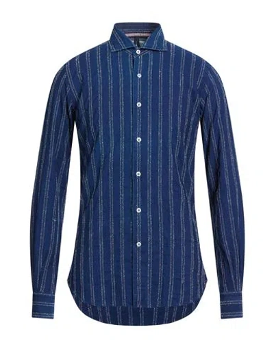 Orian Man Shirt Blue Size 16 ½ Cotton, Polyamide