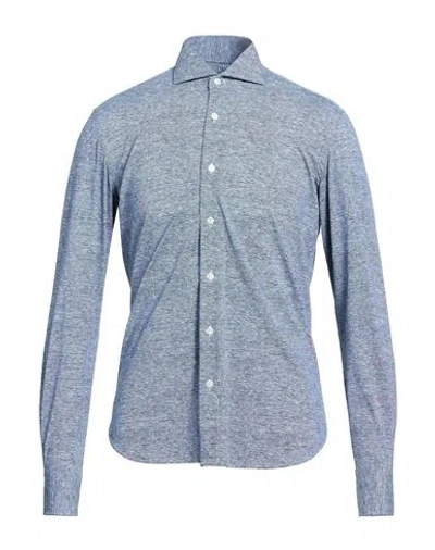 Orian Man Shirt Blue Size 16 ½ Polyamide, Elastane