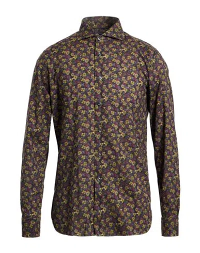 Orian Man Shirt Khaki Size 17 ½ Cotton In Brown