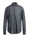 Orian Man Shirt Navy Size 15 Cotton In Black