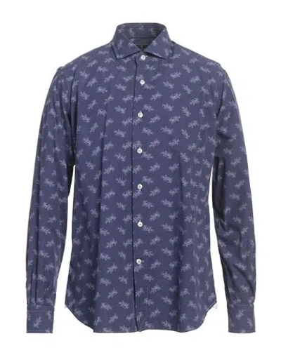 Orian Man Shirt Navy Size 16 ½ Cotton