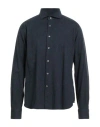 Orian Man Shirt Navy Size 17 ½ Cotton In Blue