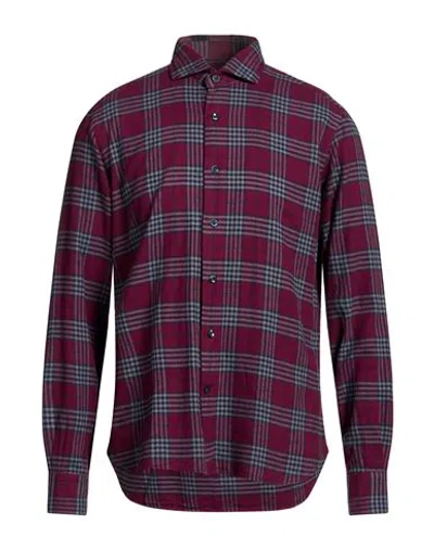 Orian Man Shirt Plum Size 15 ½ Cotton In Red
