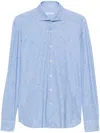 Orian Mélange-effect Shirt In Blue