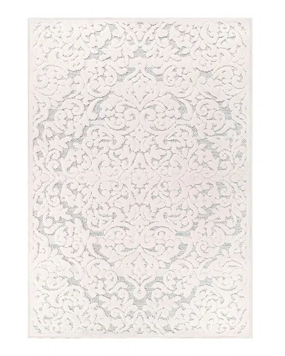 Orian Palmetto Living  Crochet Indoor/outdoor Kensington Area Rug, 7'10 X 10'10 In Ivory/mist
