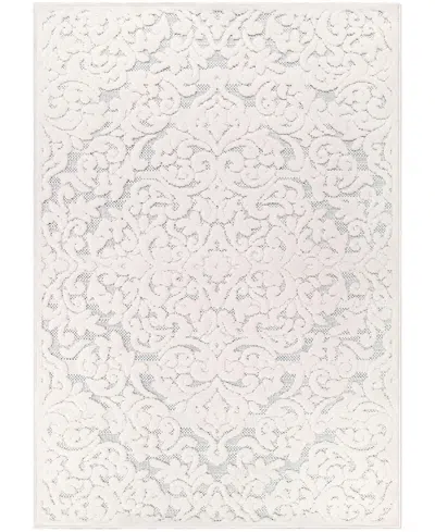 Orian Rugs Orian Crochet Indoor, Outdoor Kensington 7'10" X 10'10" Area Rug In Ivory,mist