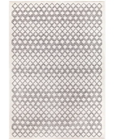Orian Rugs Orian Knitweave Indoor, Outdoor Shining Diamond 7'10" X 10'10" Area Rug In Silver