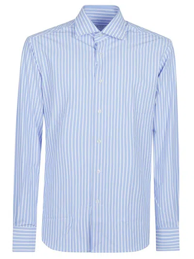 Orian Striped Cotton Shirt In Blue