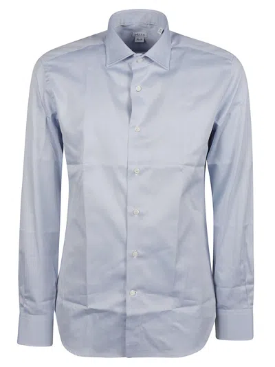 Orian Slim Cotton Long Sleeve Casual Shirt In Blue