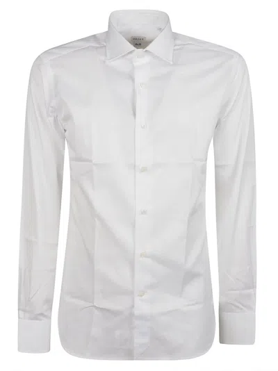 Orian Slim Cotton Long Sleeve Casual Shirt In White