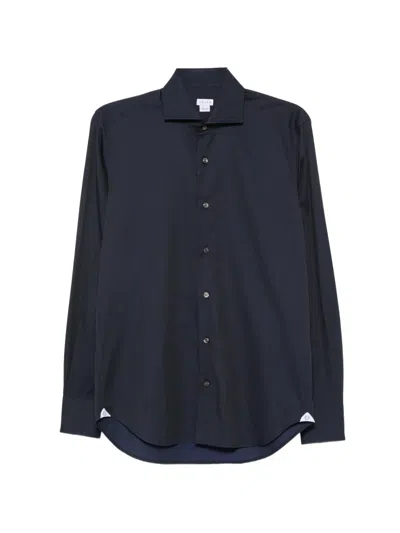 Orian Spread-collar Button-up Shirt In Blue