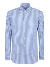 Orian Striped Cotton Shirt In Animal Print