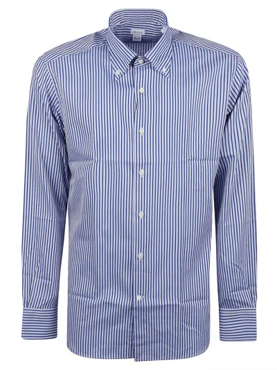 Orian Striped Slim-fit Long Sleeve Formal Shirt In Blue
