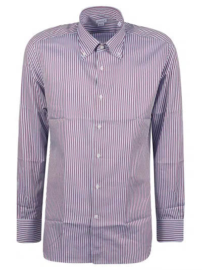Orian Vertical Striped Slim-fit Long Sleeve Formal Shirt In White