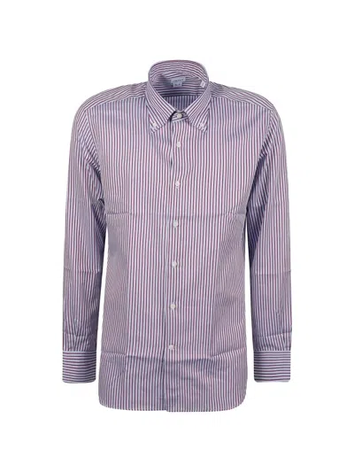 Orian Vertical-stripe Button-down Shirt In Blue