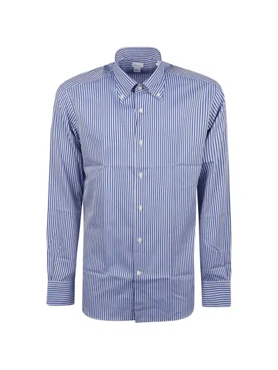 Orian Vertical-stripe Button-down Shirt In Blue