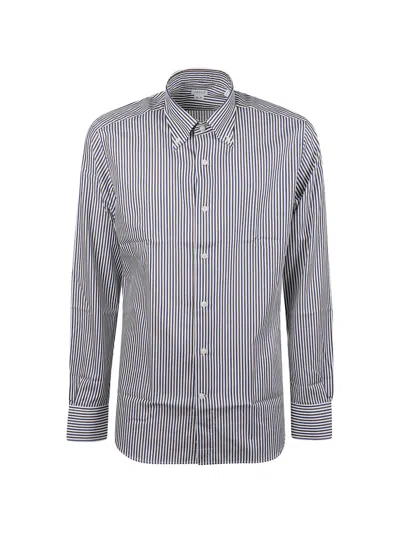 Orian Vertical-stripe Long-sleeve Shirt In Gray