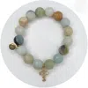 Oriana Lamarca Designs Women's Amazonite With Bubble Cross Pendant Bracelet In Green In Green