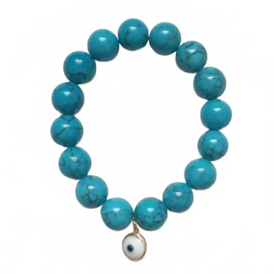 Oriana Lamarca Designs Women's Howlite With Evil Eye Pendant Bracelet In Blue