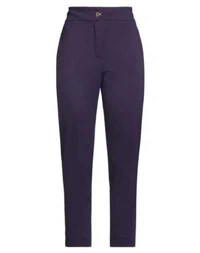 Oriana Woman Pants Purple Size L Viscose, Polyamide, Elastane
