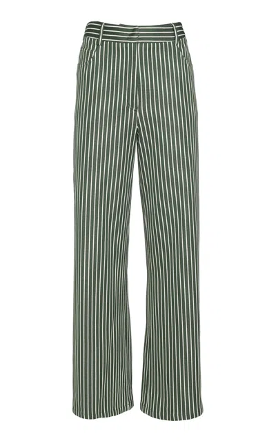 Oriane 1986 The Bootcut High-rise Pants In Green