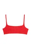 Oriane 1986 The Bralette Cropped Top In Red