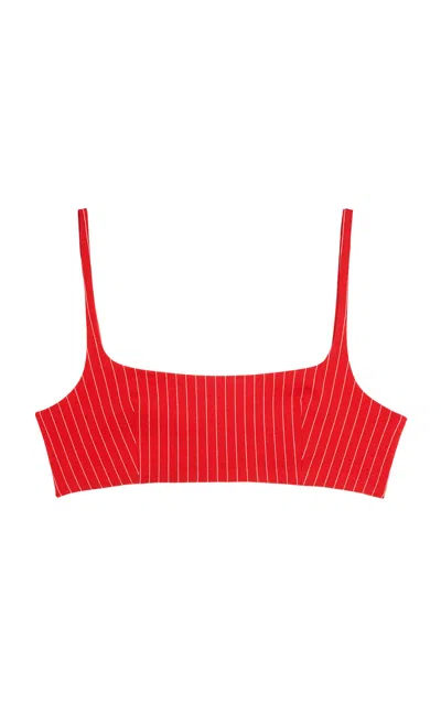 Oriane 1986 The Bralette Cropped Top In Red