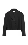 Oriane 1986 The Jacket Boxy Cropped Jacket In Black